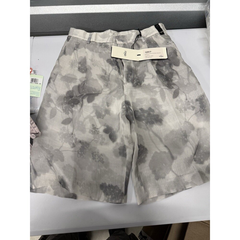 Fendi Bermuda Shady Flowers Silk Shorts SZ 46 NWT